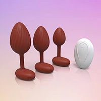 10 Patterns Vibrating Silicone Butt Plug Remote Control Butt Plug IPX7